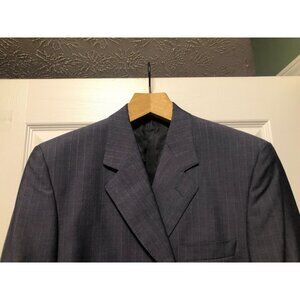 paul smith men's blue striped 90%wool sport coat jacket blazer size: 42R